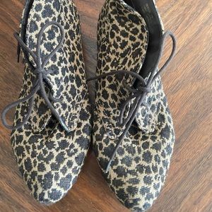 Leopard lace up booties